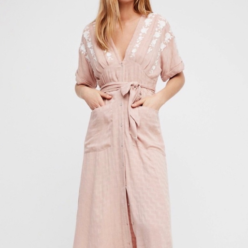 Free people midi wrap dress
